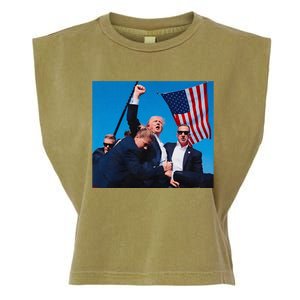 Trump Shot Trump Shooting Trump 2024 Donald Trump Fight Fist 2024 Garment-Dyed Women's Muscle Tee