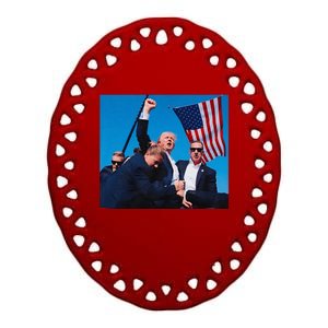 Trump Shot Trump Shooting Trump 2024 Donald Trump Fight Fist 2024 Ceramic Oval Ornament