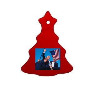 Trump Shot Trump Shooting Trump 2024 Donald Trump Fight Fist 2024 Ceramic Tree Ornament