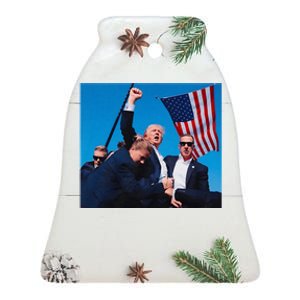 Trump Shot Trump Shooting Trump 2024 Donald Trump Fight Fist 2024 Ceramic Bell Ornament