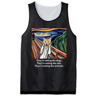 The Scream Theyre Eating The Dogs Theyre Eating The Cats Mesh Reversible Basketball Jersey Tank