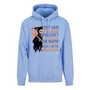 They Said To Her You Cant Withstand The Reaper She Whisper Gift Unisex Surf Hoodie