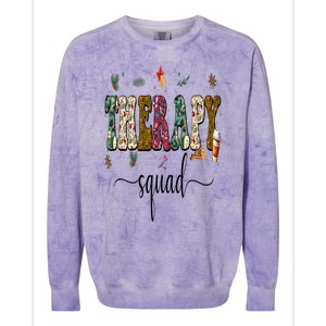 Therapy Squad Team SLP OT PT Rehab Winter Christmas Vibes Colorblast Crewneck Sweatshirt