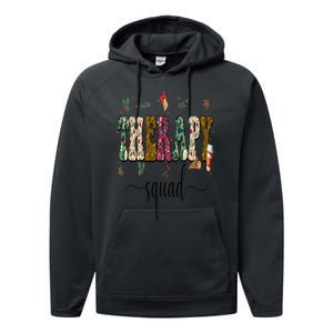 Therapy Squad Team SLP OT PT Rehab Winter Christmas Vibes Performance Fleece Hoodie