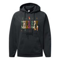 Therapy Squad Team SLP OT PT Rehab Winter Christmas Vibes Performance Fleece Hoodie