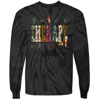 Therapy Squad Team SLP OT PT Rehab Winter Christmas Vibes Tie-Dye Long Sleeve Shirt