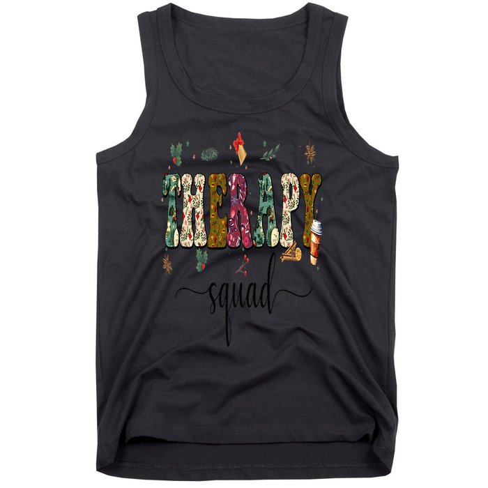 Therapy Squad Team SLP OT PT Rehab Winter Christmas Vibes Tank Top