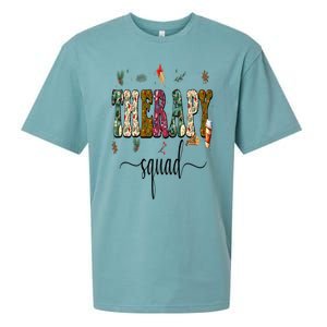 Therapy Squad Team SLP OT PT Rehab Winter Christmas Vibes Sueded Cloud Jersey T-Shirt