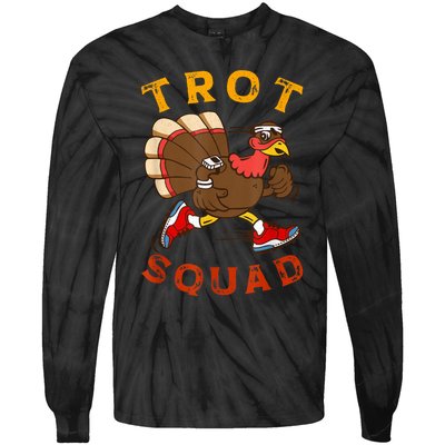 Trot Squad Thanksgiving Turkey Trot Costume Tie-Dye Long Sleeve Shirt