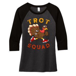 Trot Squad Thanksgiving Turkey Trot Costume Women's Tri-Blend 3/4-Sleeve Raglan Shirt