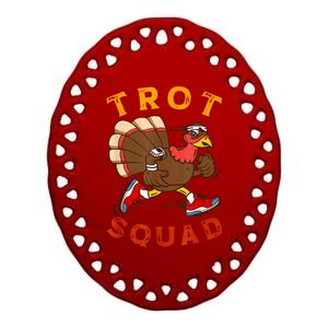 Trot Squad Thanksgiving Turkey Trot Costume Ceramic Oval Ornament