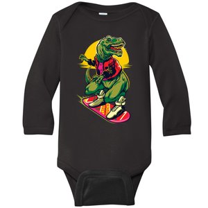 Trex Skating Baby Long Sleeve Bodysuit