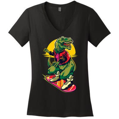 Trex Skating Women's V-Neck T-Shirt