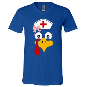 Thanksgiving Scrub Tops Turkey Nurse Holiday Nursing Gift V-Neck T-Shirt