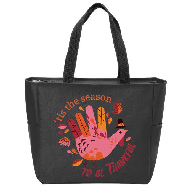 Thankful Season Turkey Zip Tote Bag