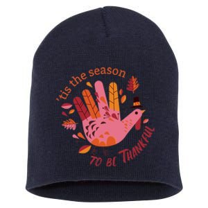 Thankful Season Turkey Short Acrylic Beanie