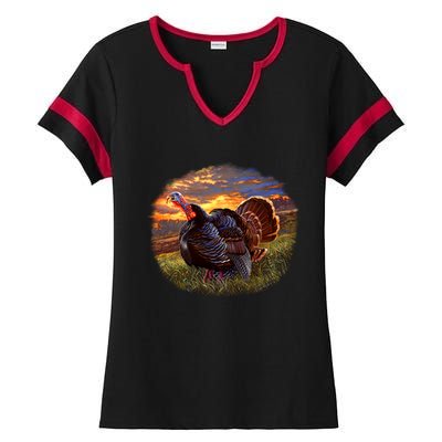 The Sunrise Turkey Ladies Halftime Notch Neck Tee