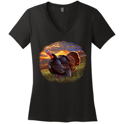 The Sunrise Turkey Women's V-Neck T-Shirt