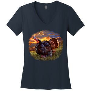 The Sunrise Turkey Women's V-Neck T-Shirt