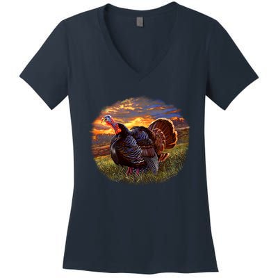 The Sunrise Turkey Women's V-Neck T-Shirt