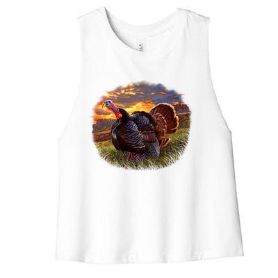 The Sunrise Turkey Women's Racerback Cropped Tank