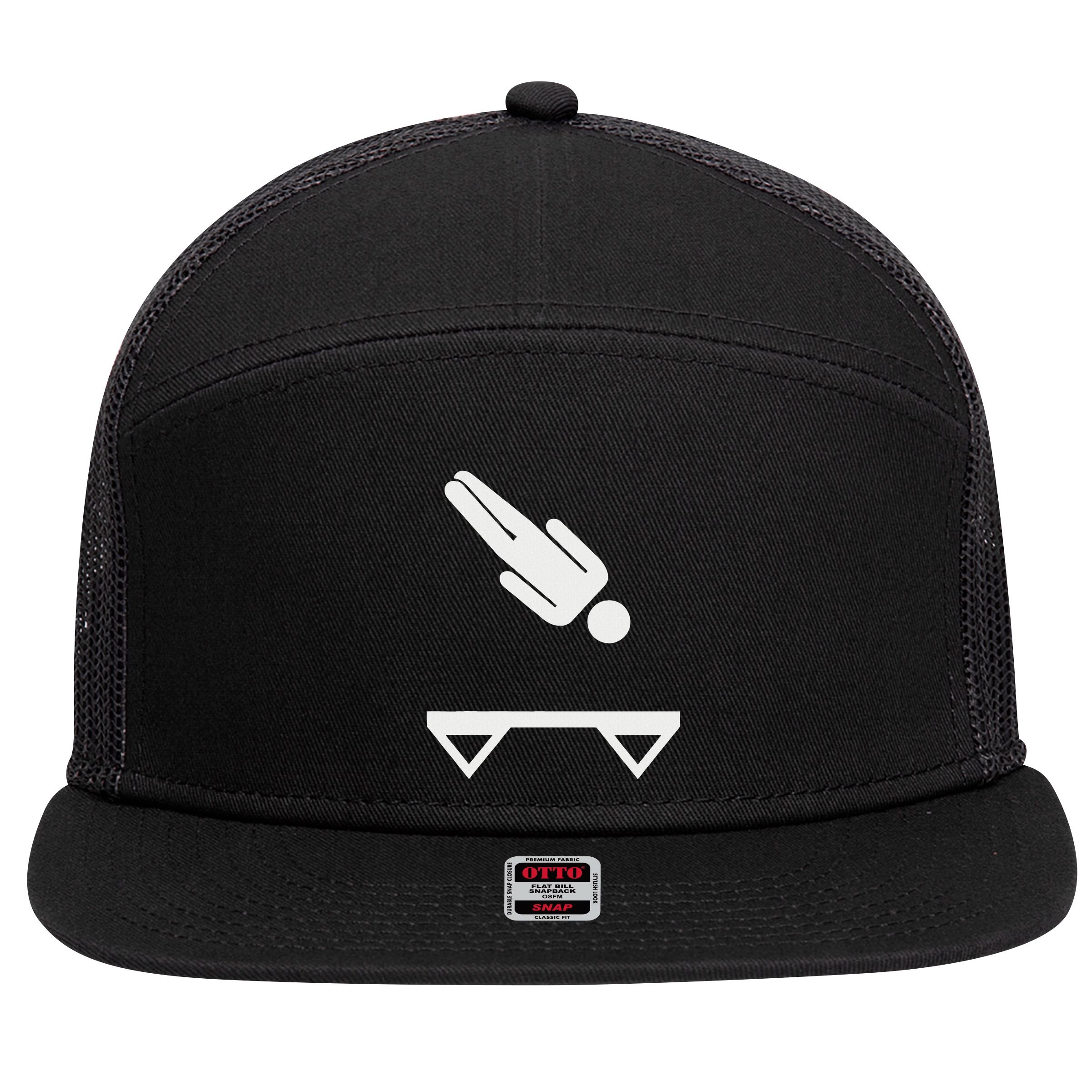 Trampoline Symbol 7 Panel Mesh Trucker Snapback Hat