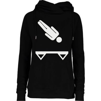 Trampoline Symbol Womens Funnel Neck Pullover Hood