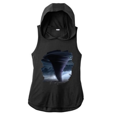 Tornado Storm Tornados Nature Weather Chaser Meteorologist Ladies PosiCharge Tri-Blend Wicking Draft Hoodie Tank