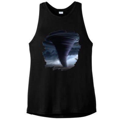 Tornado Storm Tornados Nature Weather Chaser Meteorologist Ladies PosiCharge Tri-Blend Wicking Tank