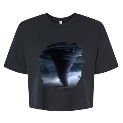 Tornado Storm Tornados Nature Weather Chaser Meteorologist Bella+Canvas Jersey Crop Tee