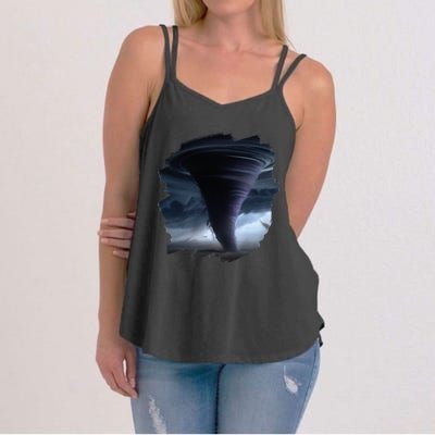 Tornado Storm Tornados Nature Weather Chaser Meteorologist Women's Strappy Tank