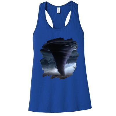 Tornado Storm Tornados Nature Weather Chaser Meteorologist Women's Racerback Tank