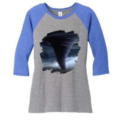 Tornado Storm Tornados Nature Weather Chaser Meteorologist Women's Tri-Blend 3/4-Sleeve Raglan Shirt