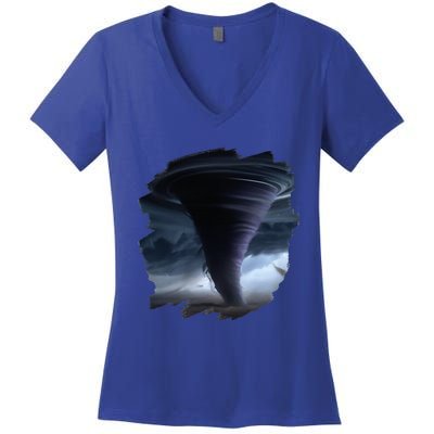 Tornado Storm Tornados Nature Weather Chaser Meteorologist Women's V-Neck T-Shirt