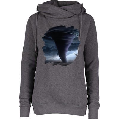 Tornado Storm Tornados Nature Weather Chaser Meteorologist Womens Funnel Neck Pullover Hood