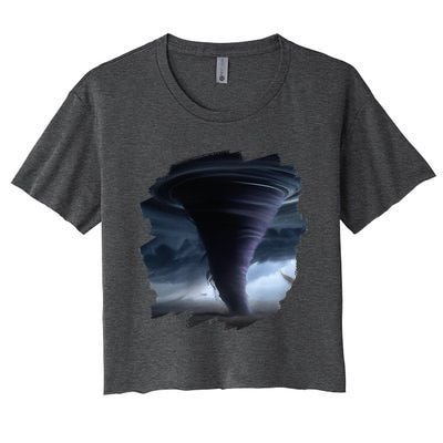 Tornado Storm Tornados Nature Weather Chaser Meteorologist Women's Crop Top Tee