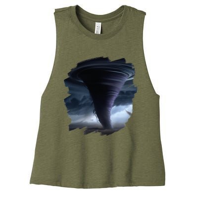 Tornado Storm Tornados Nature Weather Chaser Meteorologist Women's Racerback Cropped Tank