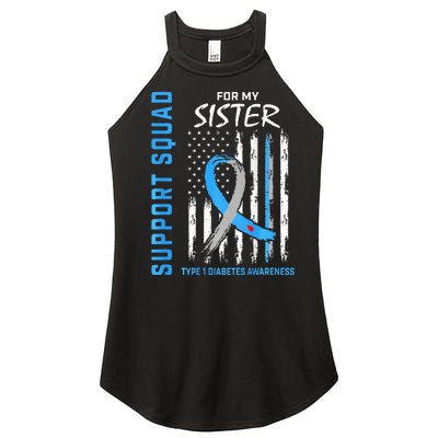 T1D Sister Type 1 Diabetes Awareness Flag Gifts Back Graphic Women’s Perfect Tri Rocker Tank