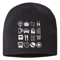 Travel Symbols Travel Icons Point and Ask Abroad Traveler  Sustainable Beanie