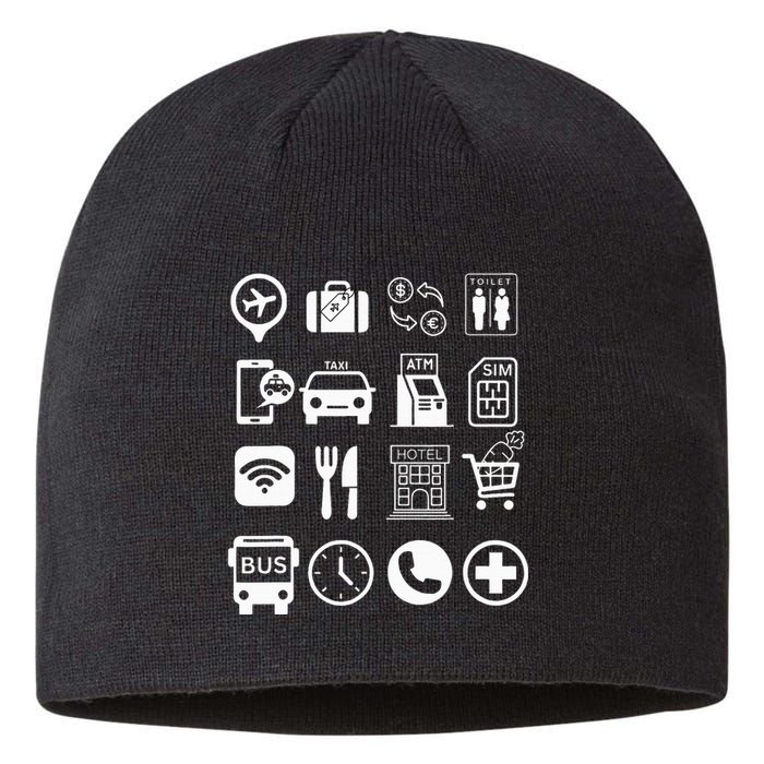 Travel Symbols Travel Icons Point and Ask Abroad Traveler  Sustainable Beanie