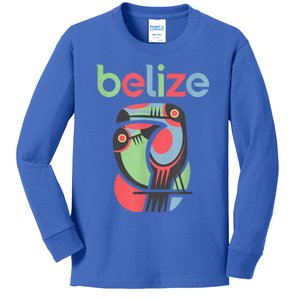 Tropical Summer Toucan Bird Colorful Belize Souvenir Kids Long Sleeve Shirt