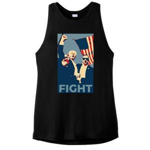 Trump Shot Trump Fight Ladies PosiCharge Tri-Blend Wicking Tank