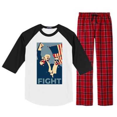 Trump Shot Trump Fight Raglan Sleeve Pajama Set