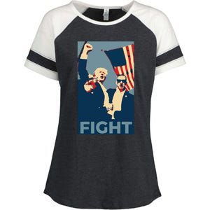 Trump Shot Trump Fight Enza Ladies Jersey Colorblock Tee