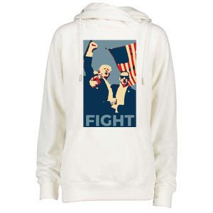 Trump Shot Trump Fight Womens Funnel Neck Pullover Hood