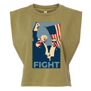 Trump Shot Trump Fight Garment-Dyed Women's Muscle Tee