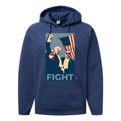 Trump Shot Trump Fight Performance Fleece Hoodie