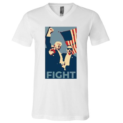 Trump Shot Trump Fight V-Neck T-Shirt