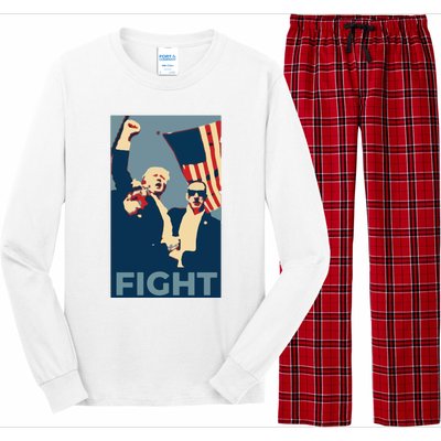 Trump Shot Trump Fight Long Sleeve Pajama Set