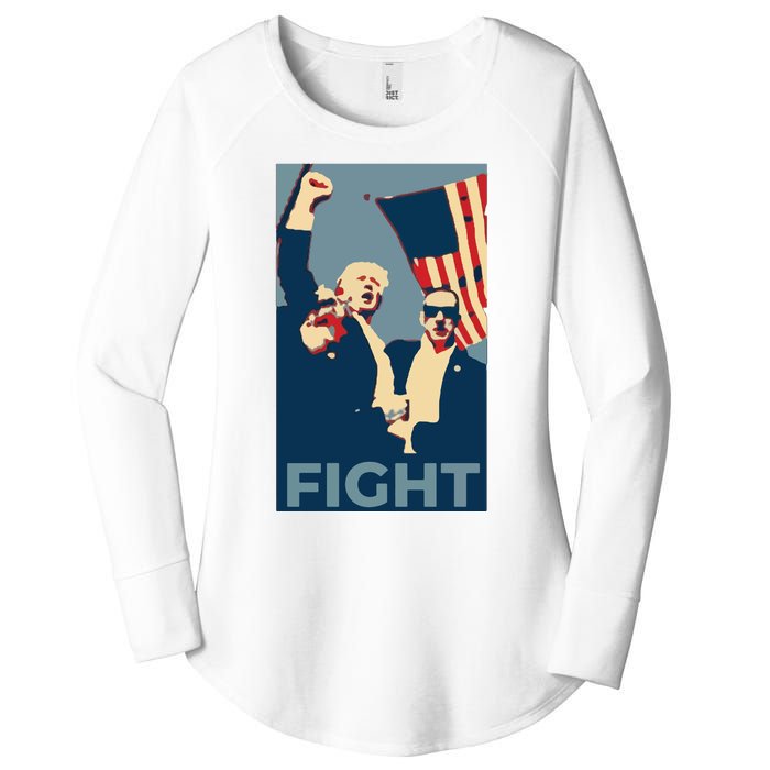 Trump Shot Trump Fight Women's Perfect Tri Tunic Long Sleeve Shirt